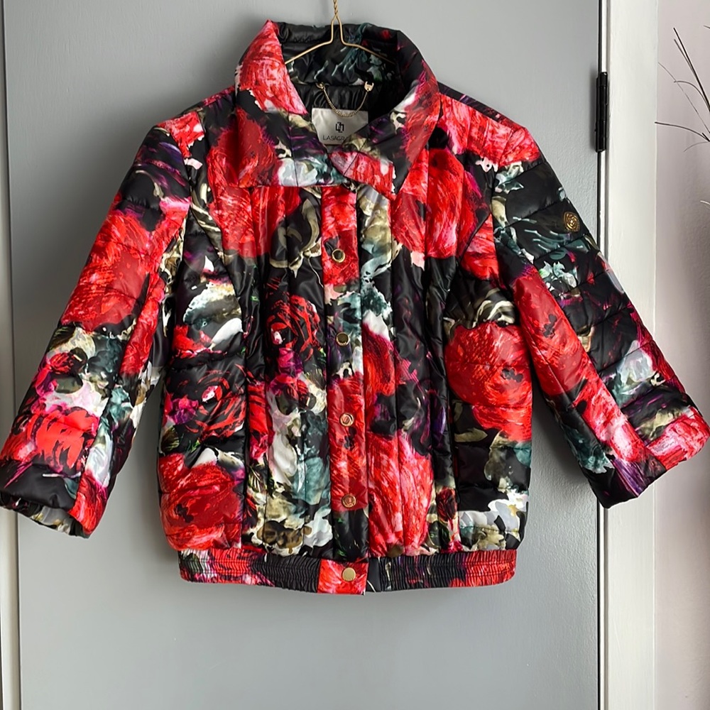Floral print bomber jacket, size 40